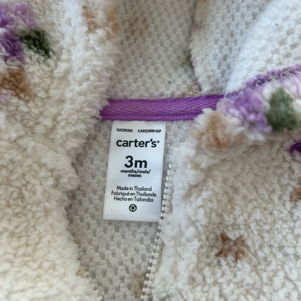Carter’s 2 piece Aztec Sherpa Outfit Set (Jacket and Onesie) 3 Month - Picture 4 of 10